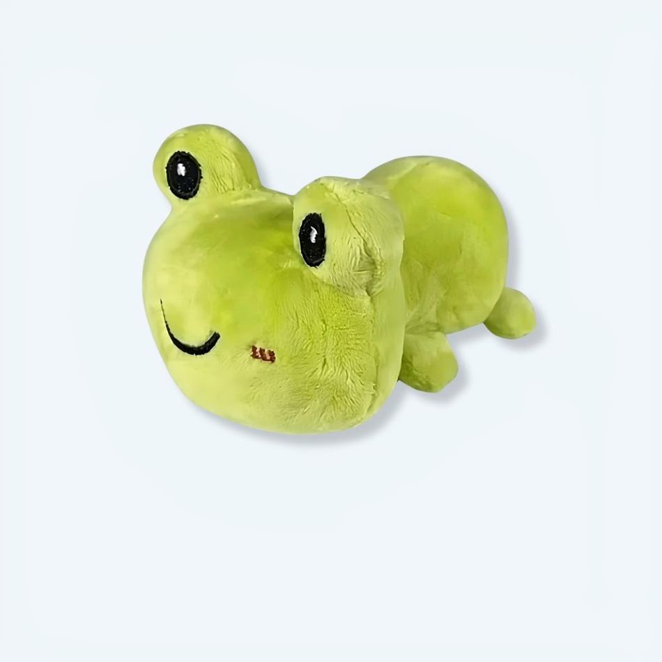 Peluche grenouille verte douce enfant câline et ludique La compagnie de la peluche